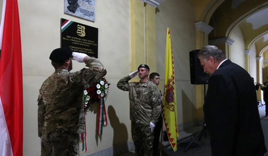 Koszorúzás a megyeházán és a Digép emléktáblánál 