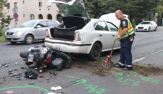 Robogós baleset a Csabai kapuban 