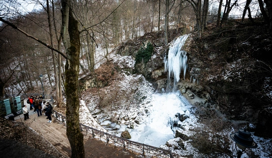 Befagyott a Lillafüredi vízesés 