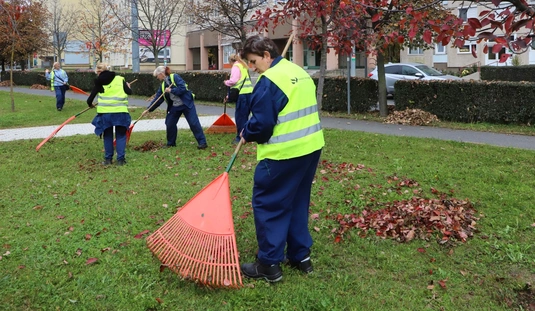 A Városgazda őszi nagytakarítása a II. János Pál pápa téren 