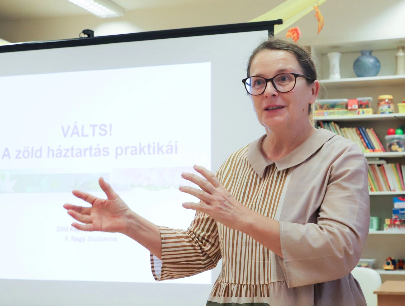 F. Nagy Zsuzsanna, a II. Zöld Óvodák szakmai napján. Fotó: Mocsi