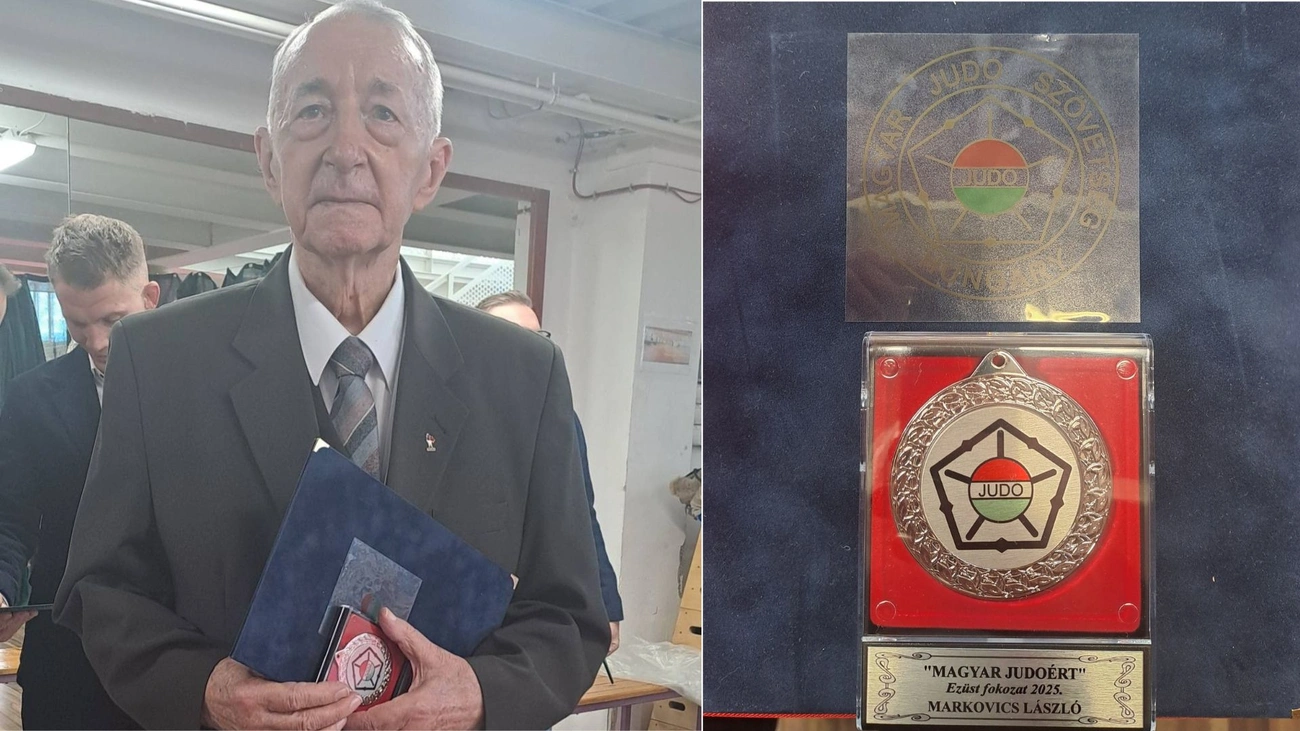 Markovics László és elismerései. Fotó: magánarchívum