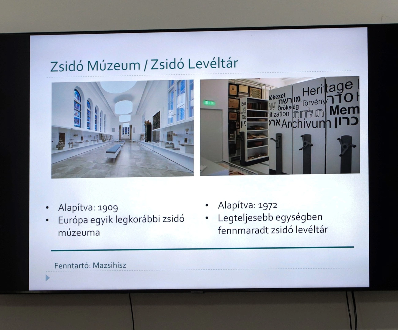 Toronyi Zsuzsanna, a budapesti zsidó múzeum főigazgatójának előadása. Fotó: Mocsári László