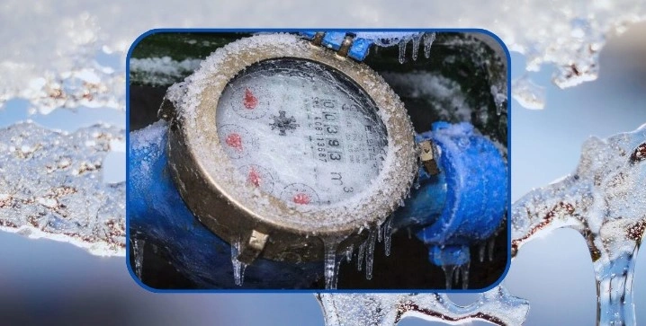 vízmérő, fagykár. Fotó: ÉRV Zrt. Facebook