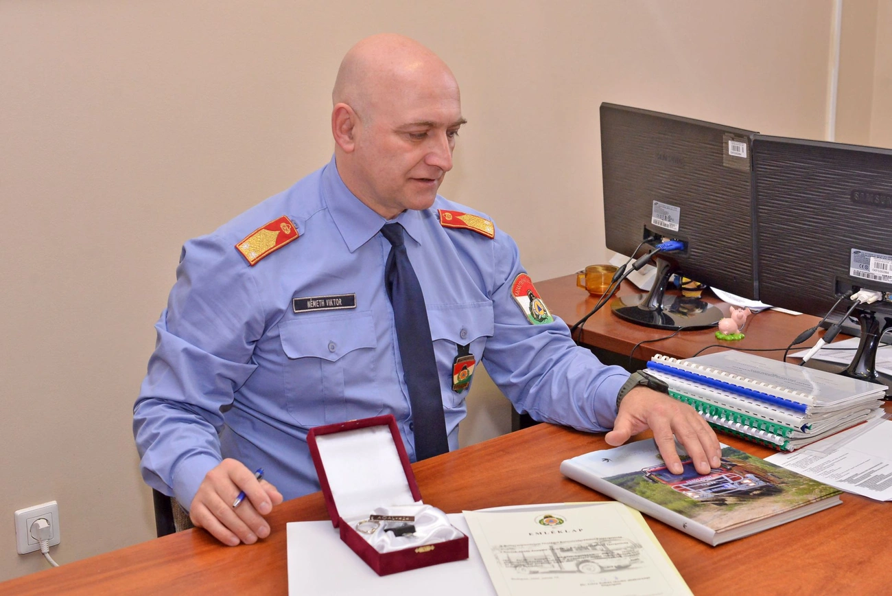 Németh Viktor Miskolc megbízott tűzoltóparancsnoka. Fotó: Osztie Tibor