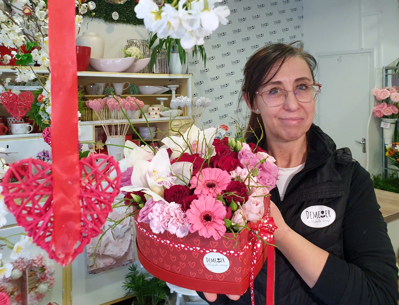 Valentin-nap Bálint-nap szerelmesek napja Demeter Virágüzlet Fotó: Mocsári László
