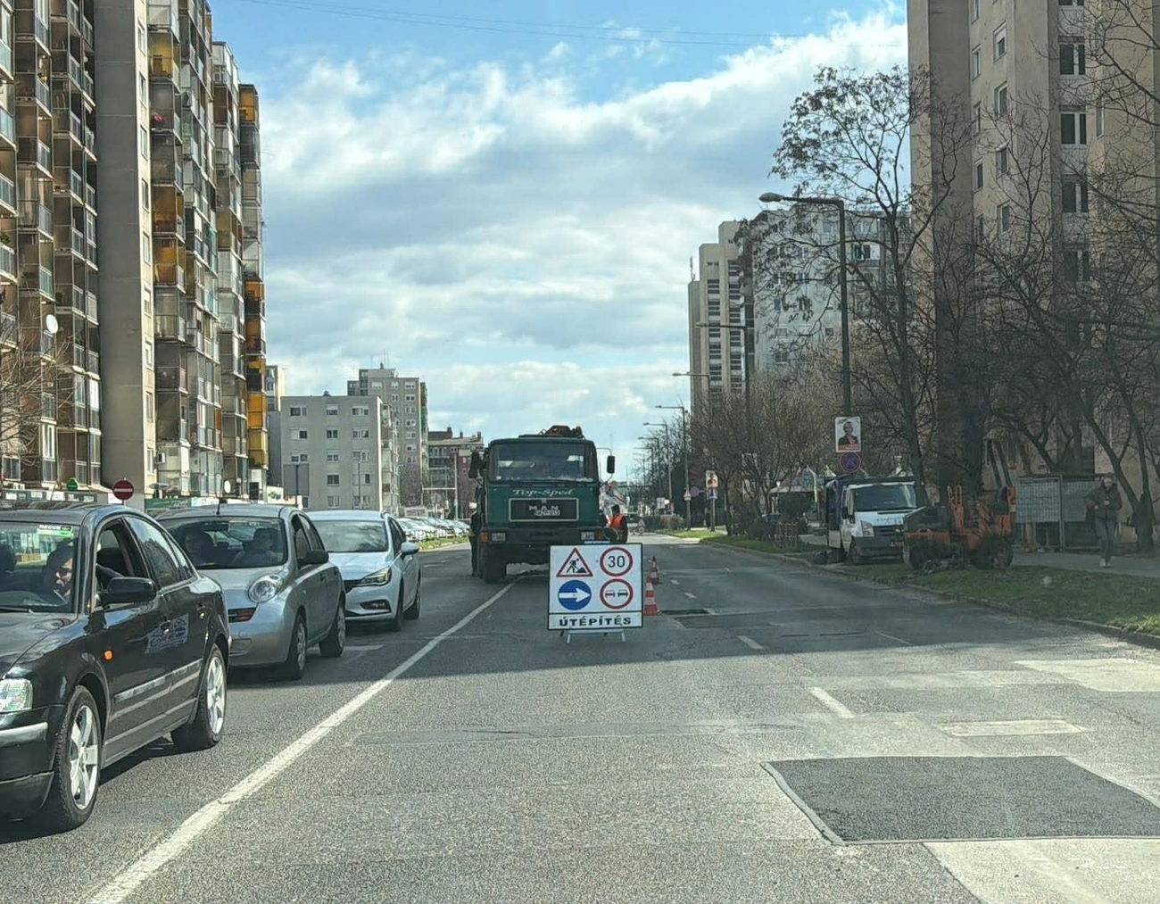 Közlekedési információ. Fotó: Miskolci Városgazda Facebook