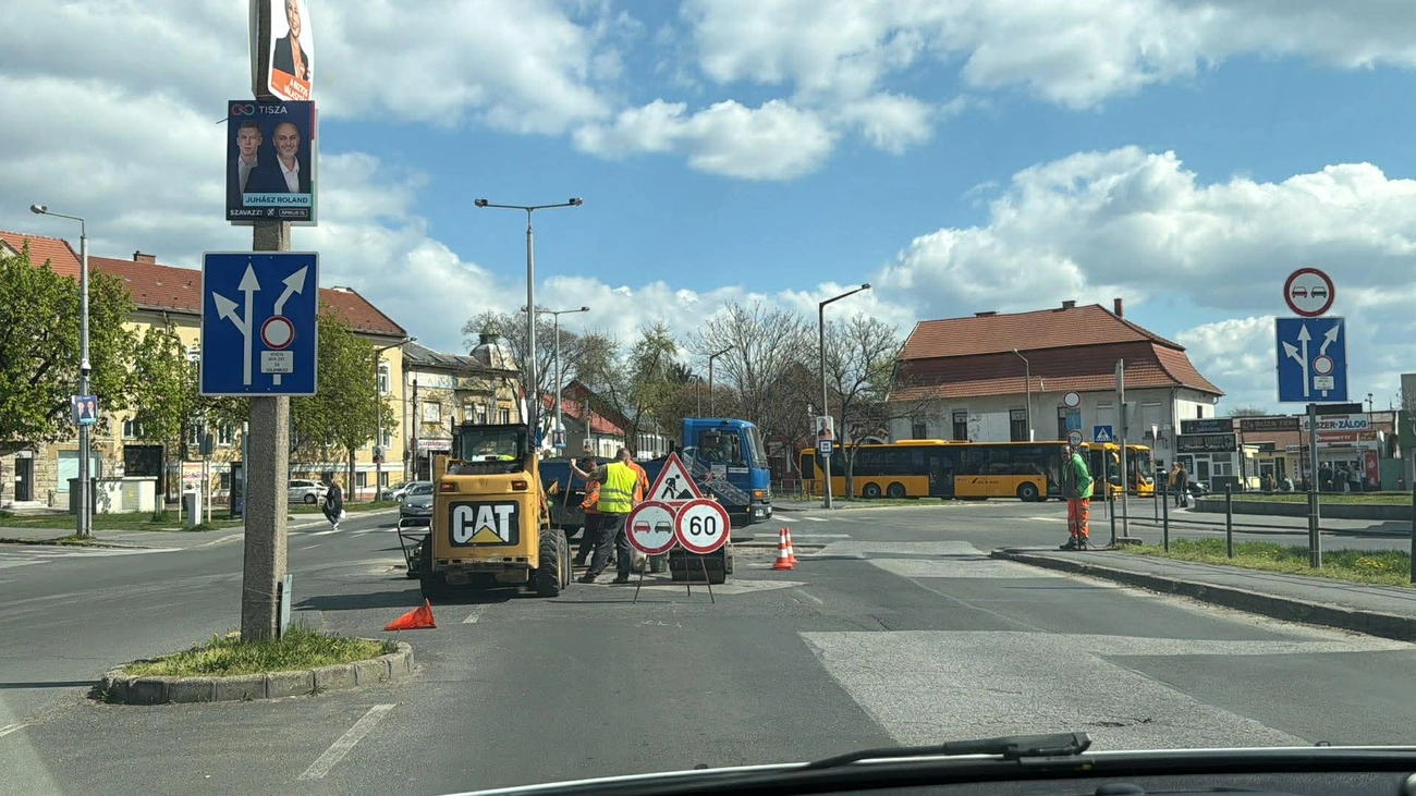 Közlekedési információ. Fotó: Miskolci Városgazda Facebook