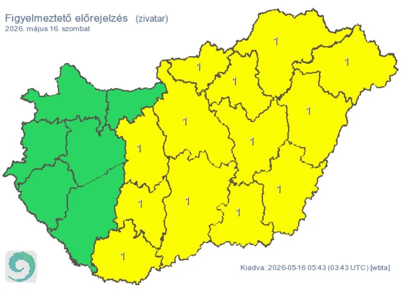 figyelmeztető előrejelzés/HungaroMet Nonprofit Zrt.