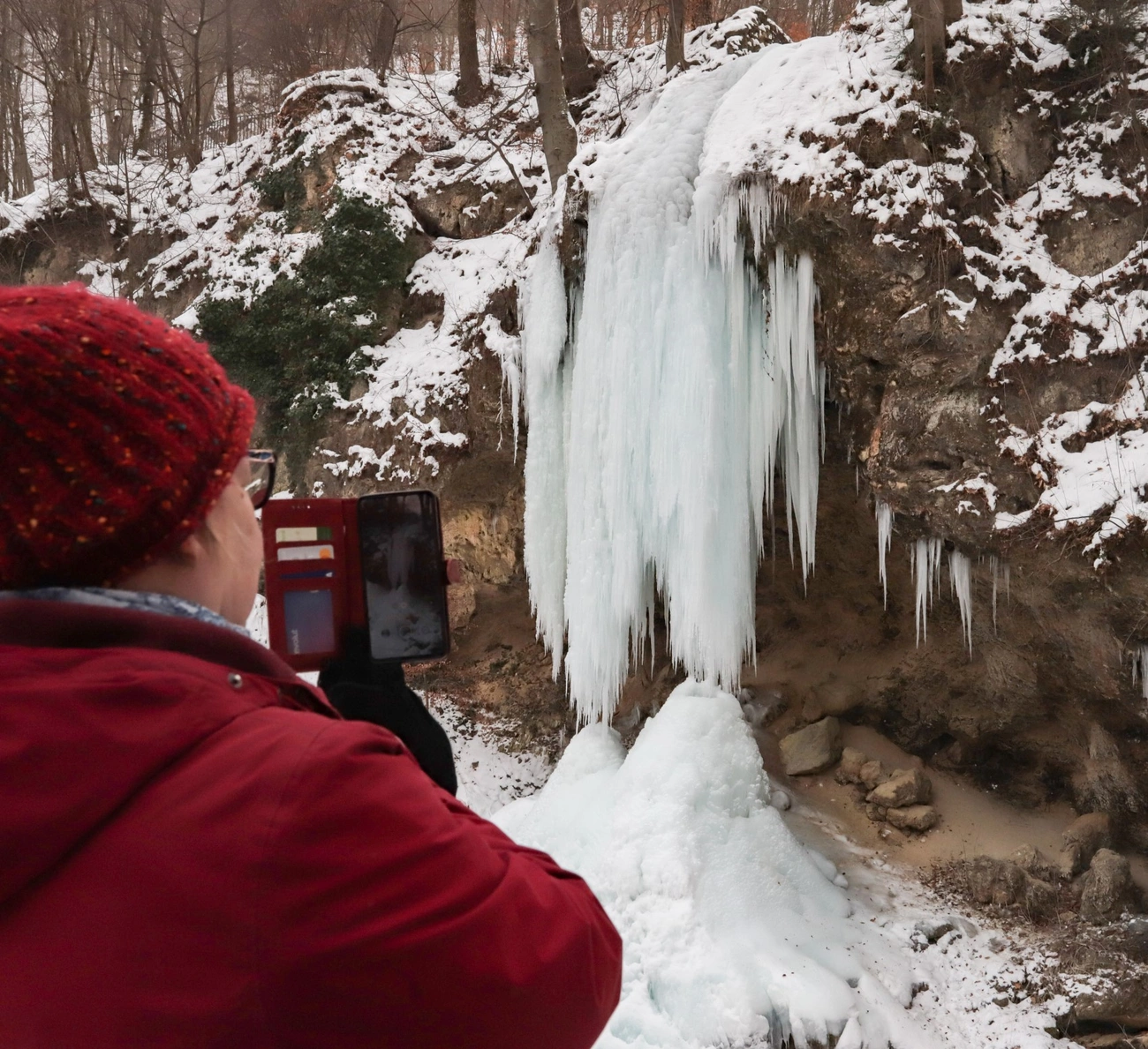 Jégbe zárt Lillafüredi vízesés